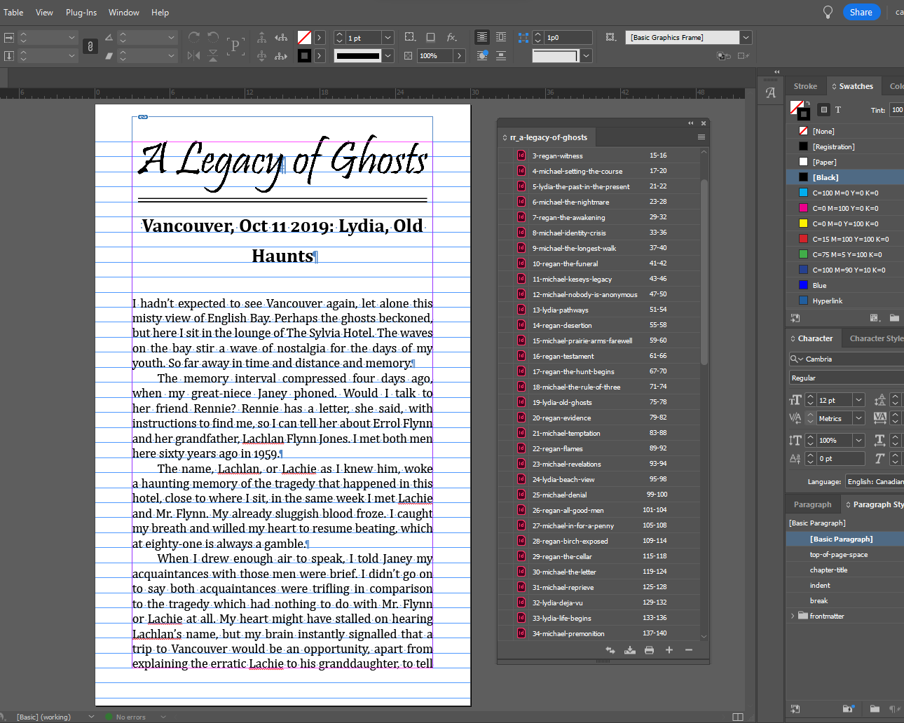 A Legacy of Ghosts - eBook design process