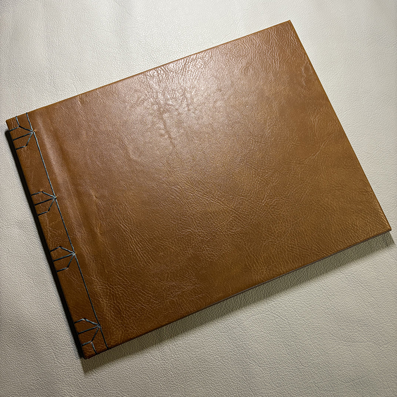 Stabbound Brown Leather Guestbook