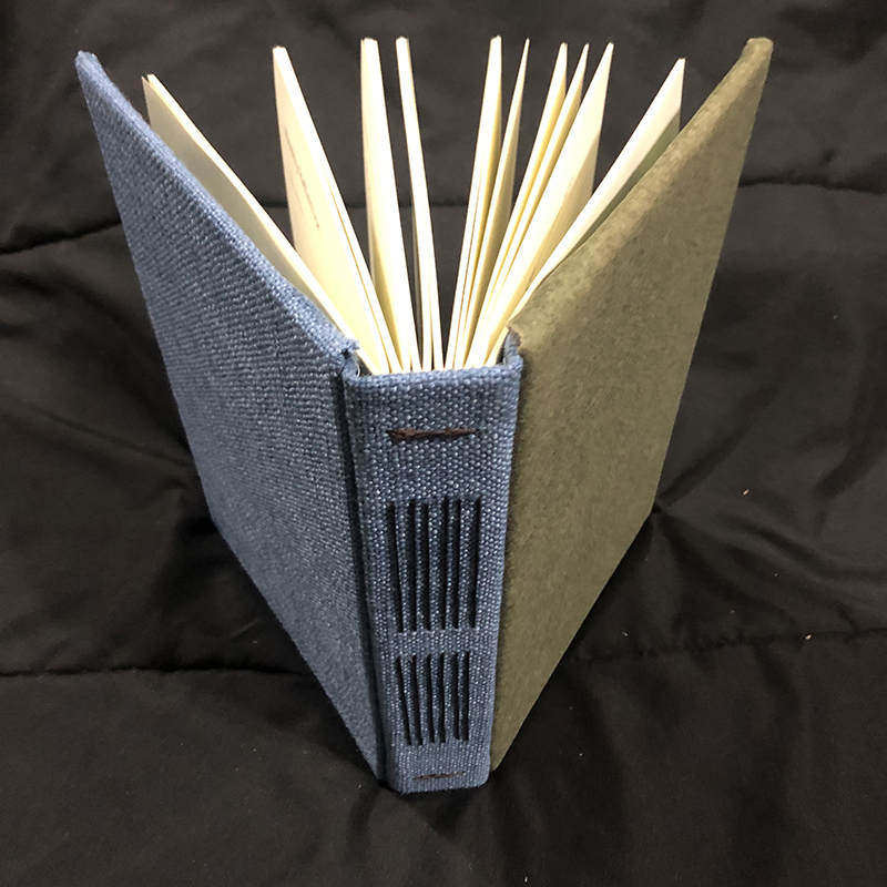 Longstitch Blue Green Couples’ Journal - button