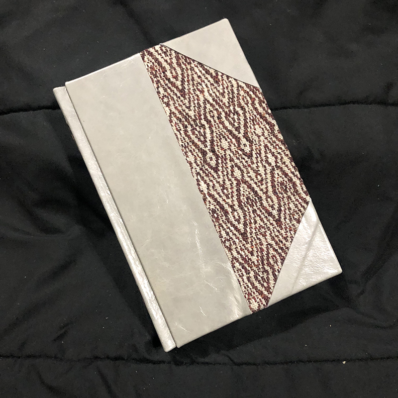 Cross-stitch Grey Leather & Pattern Couples’ Journal