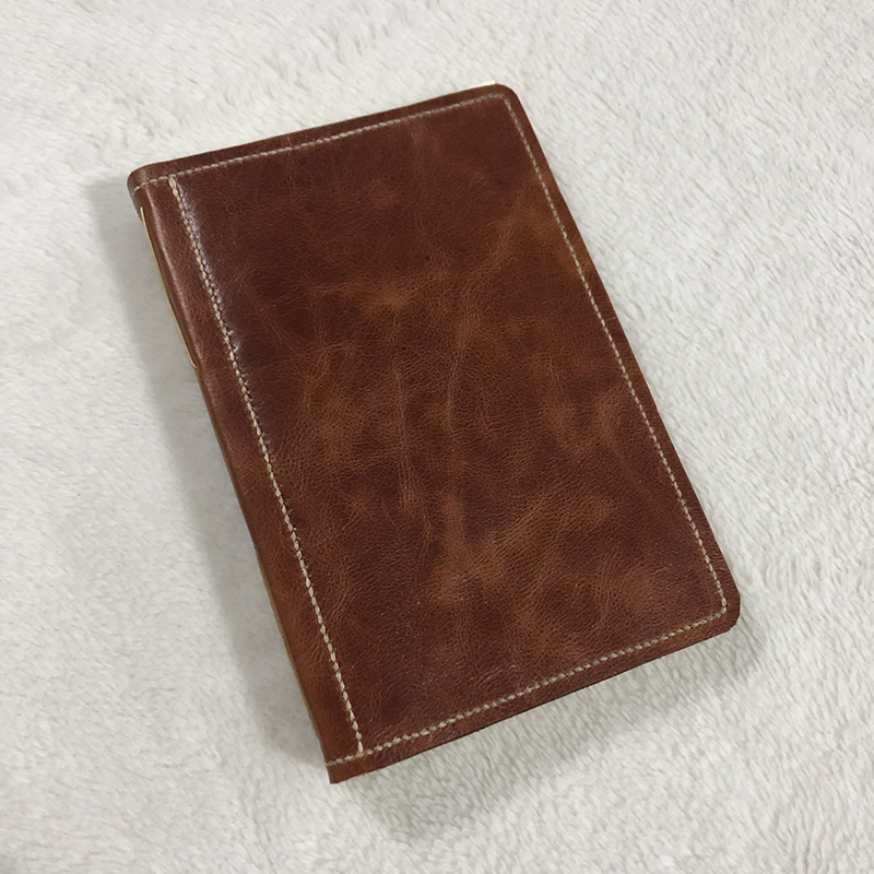 Cross-stitch Brown Leather Reflection Journal