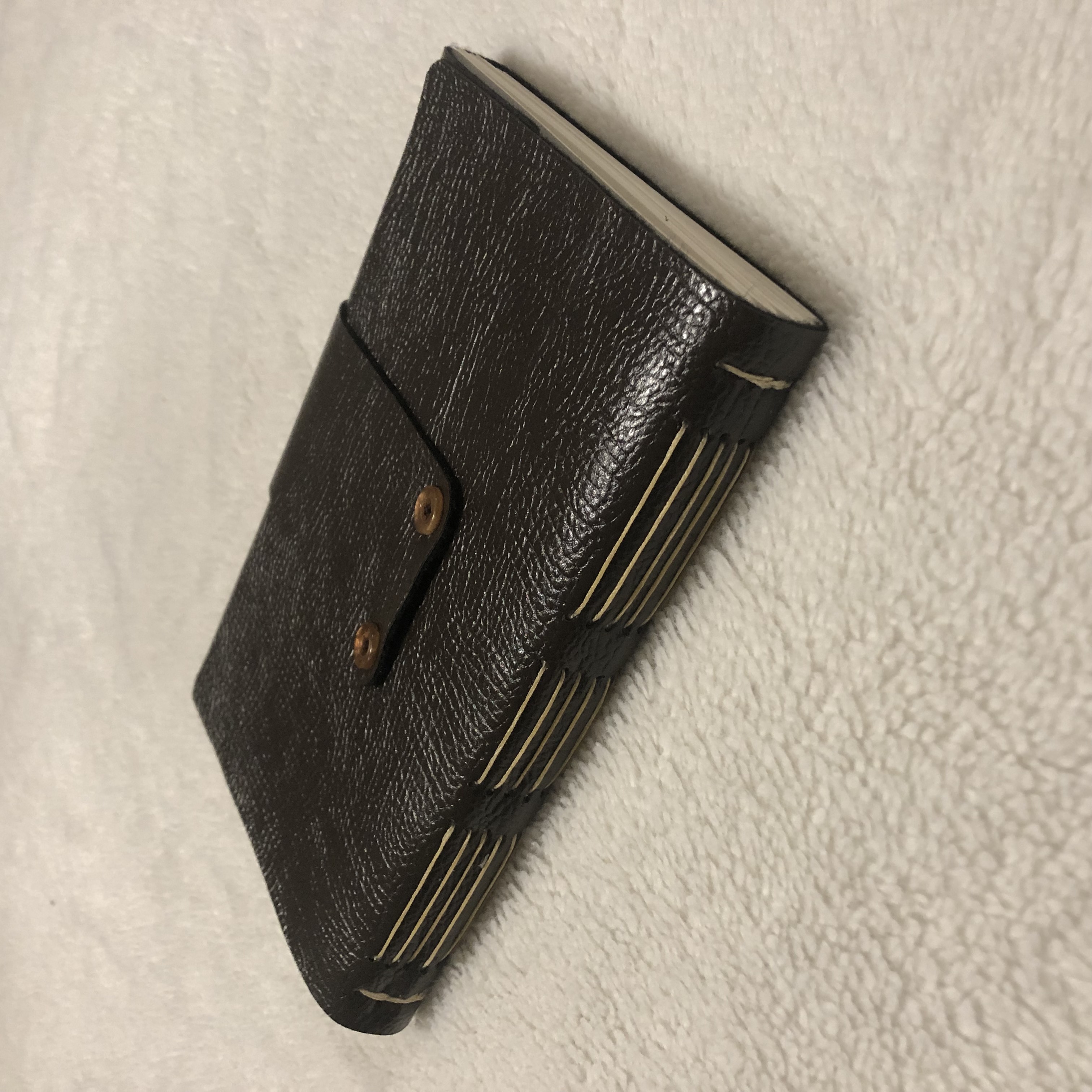 Faux Leather Reading Journal - button