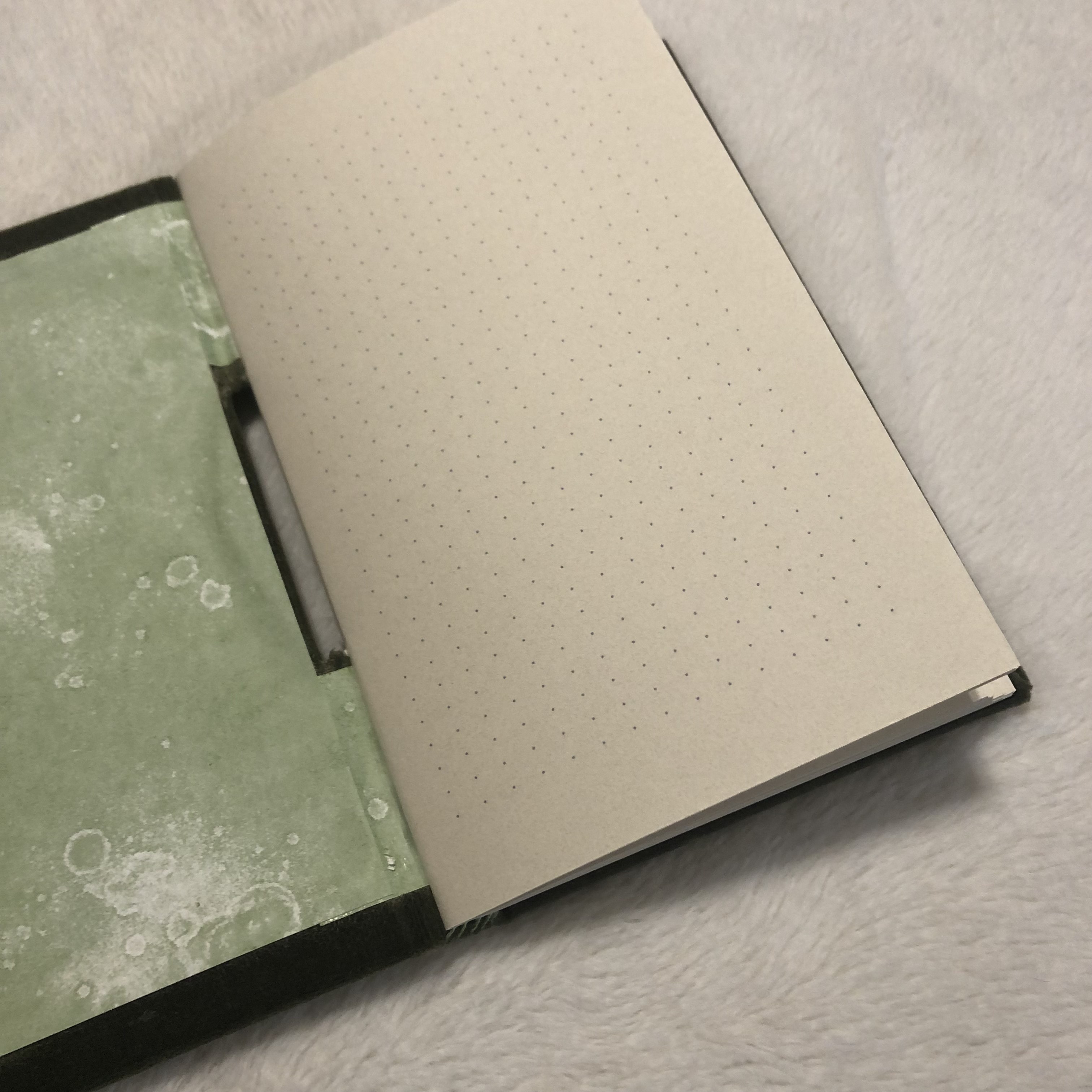 Olive Green Buttonhole Notebook - open