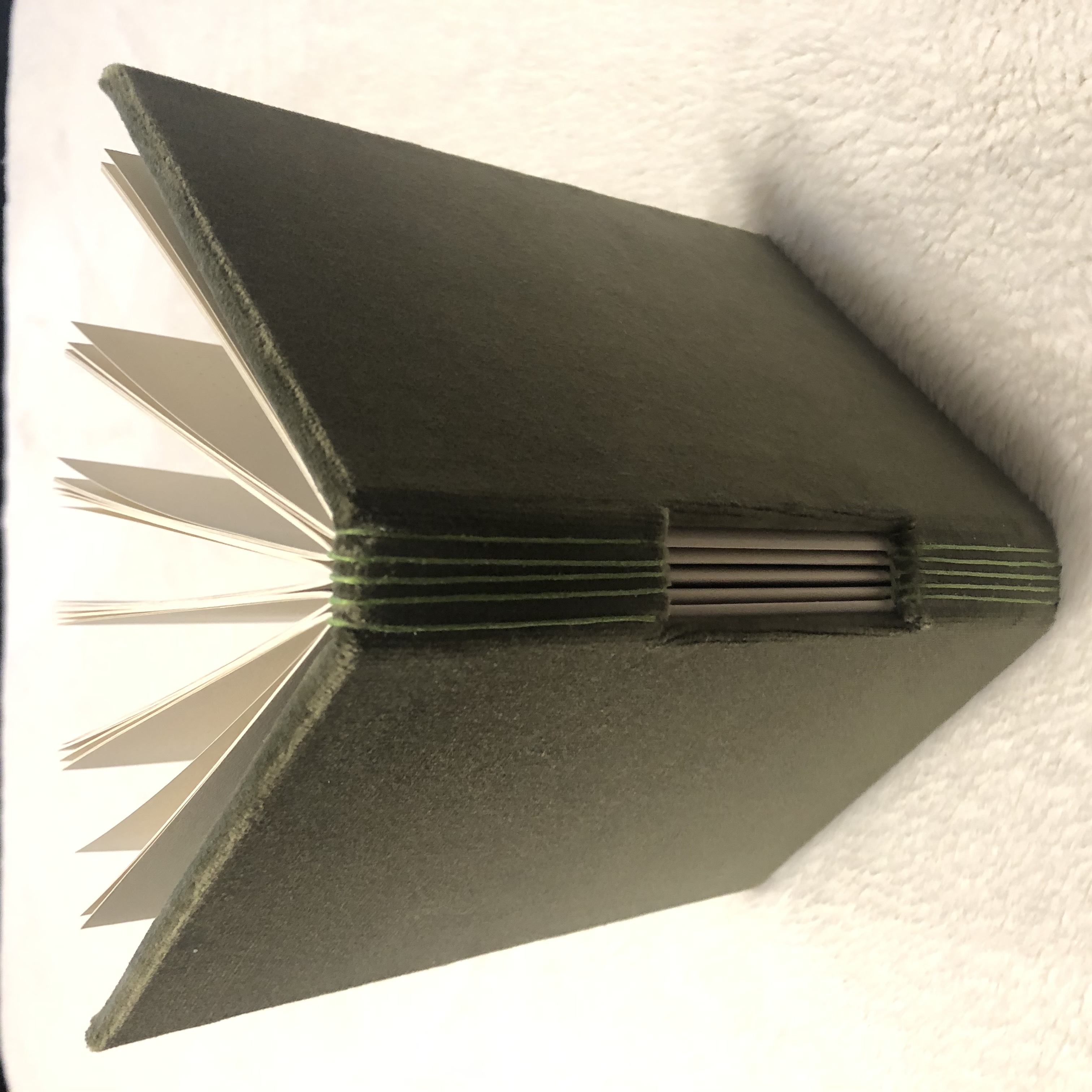 Olive Green Buttonhole Notebook - spine