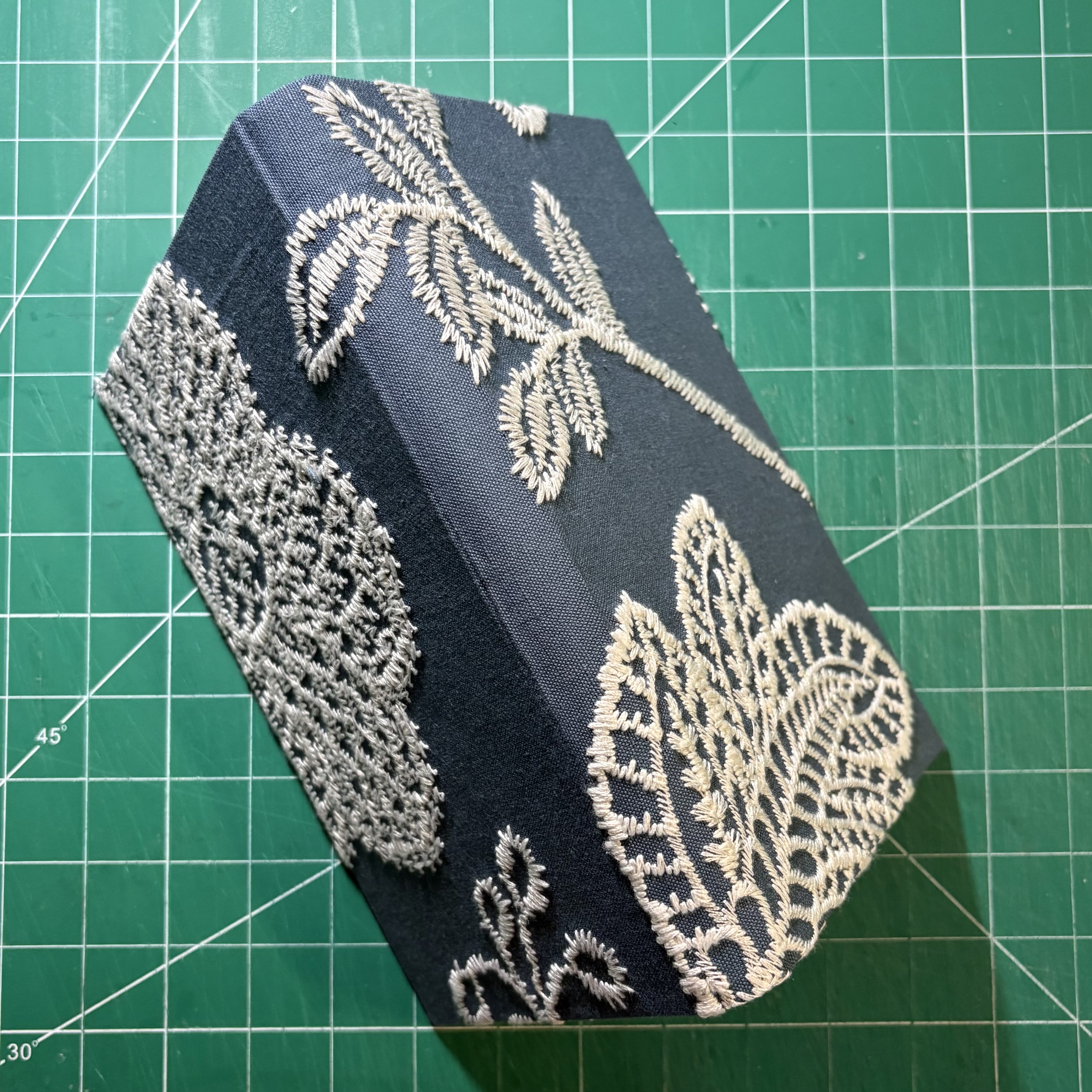 Casebound Blank Blue Embroider Notebook - spine
