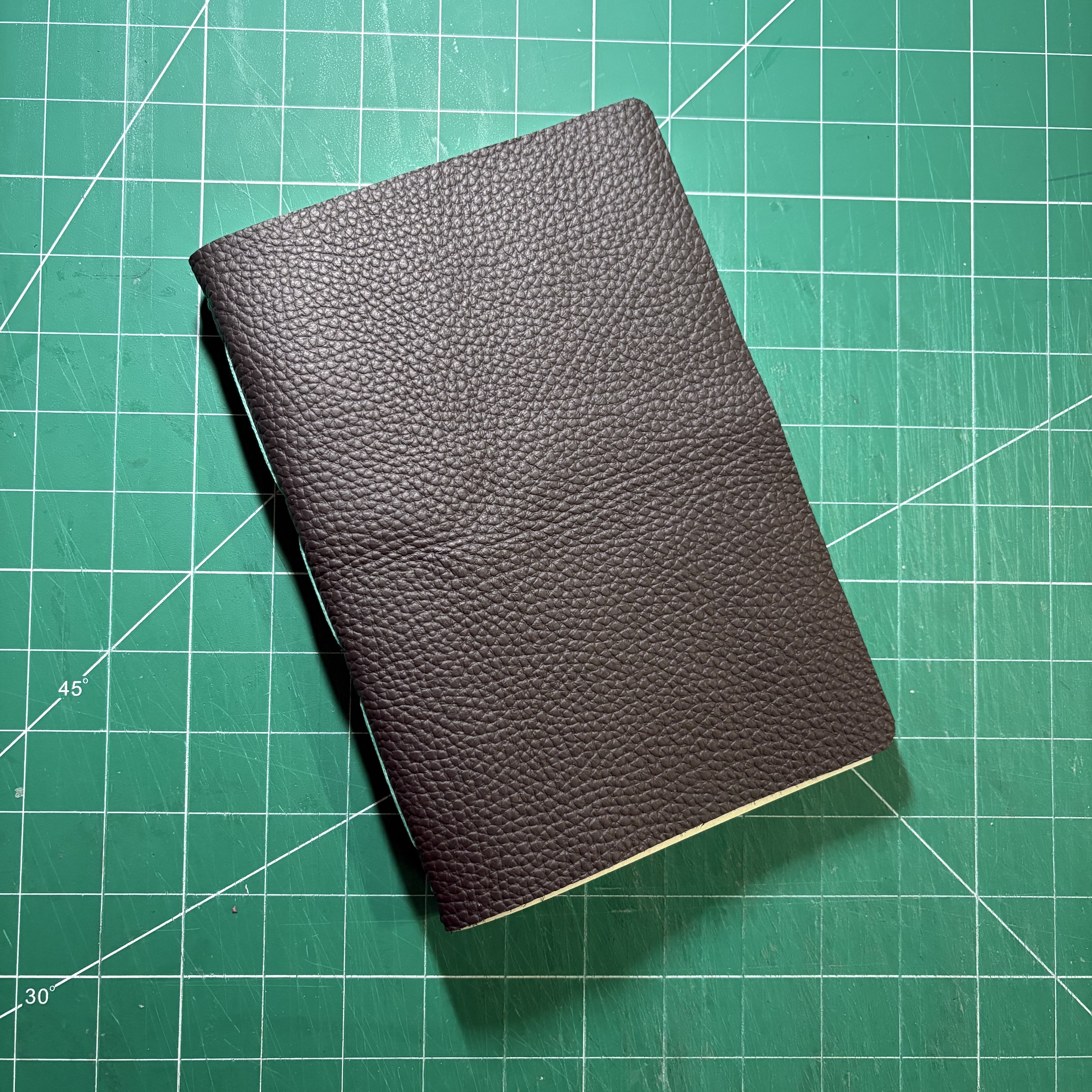 Longstitch Grey-Black Leather Notebook