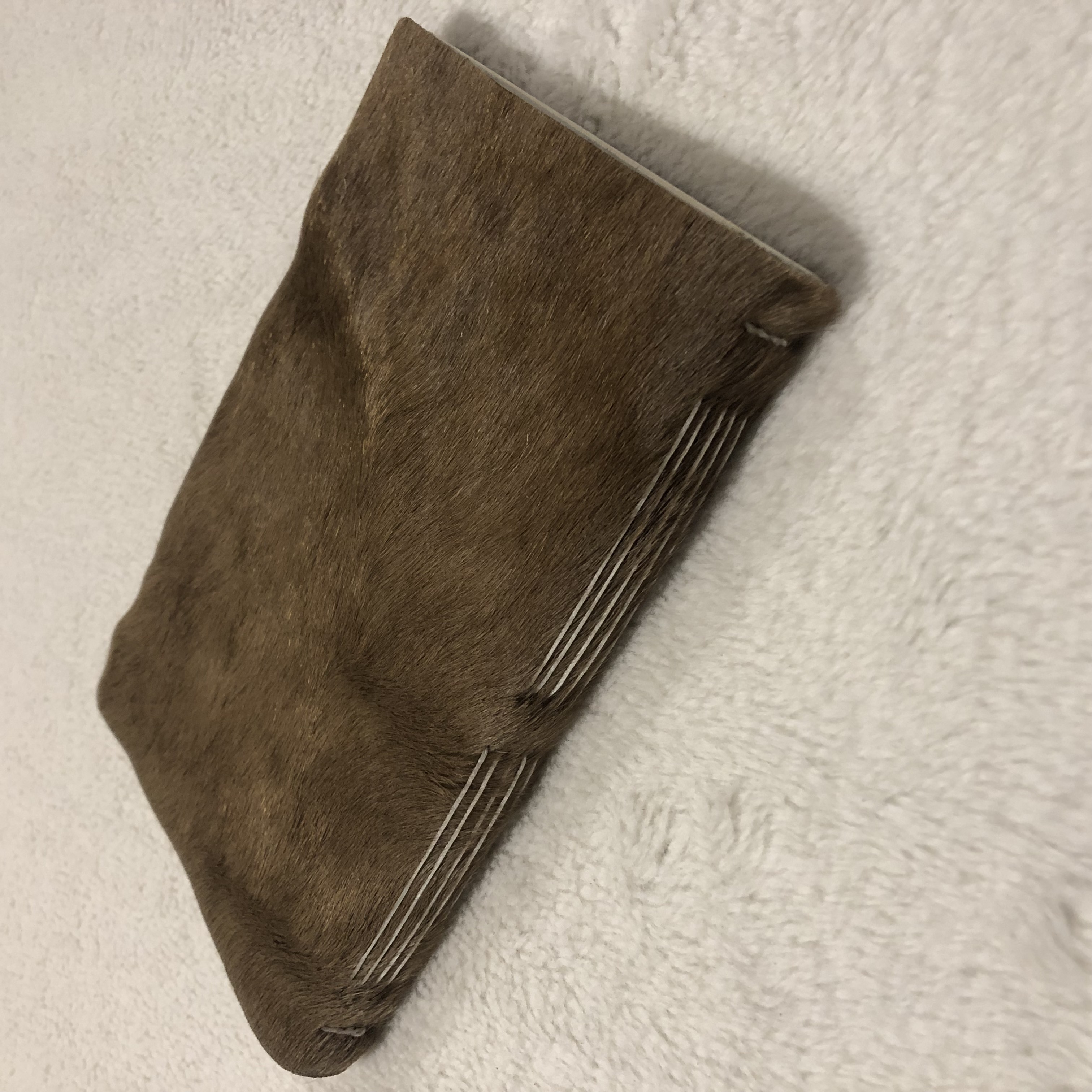 Longstitch Real Fur Notebook - button