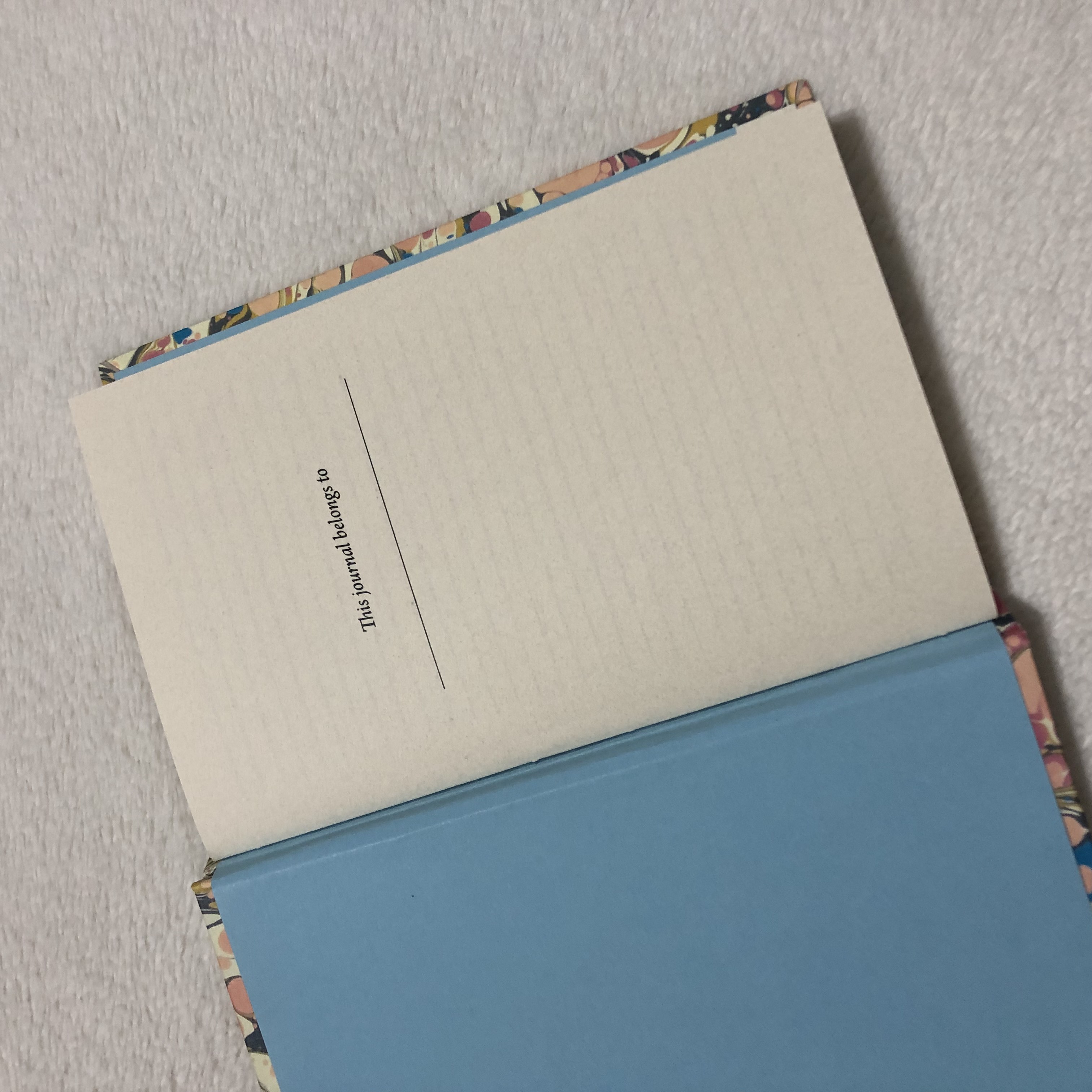 Marbled Journal - open