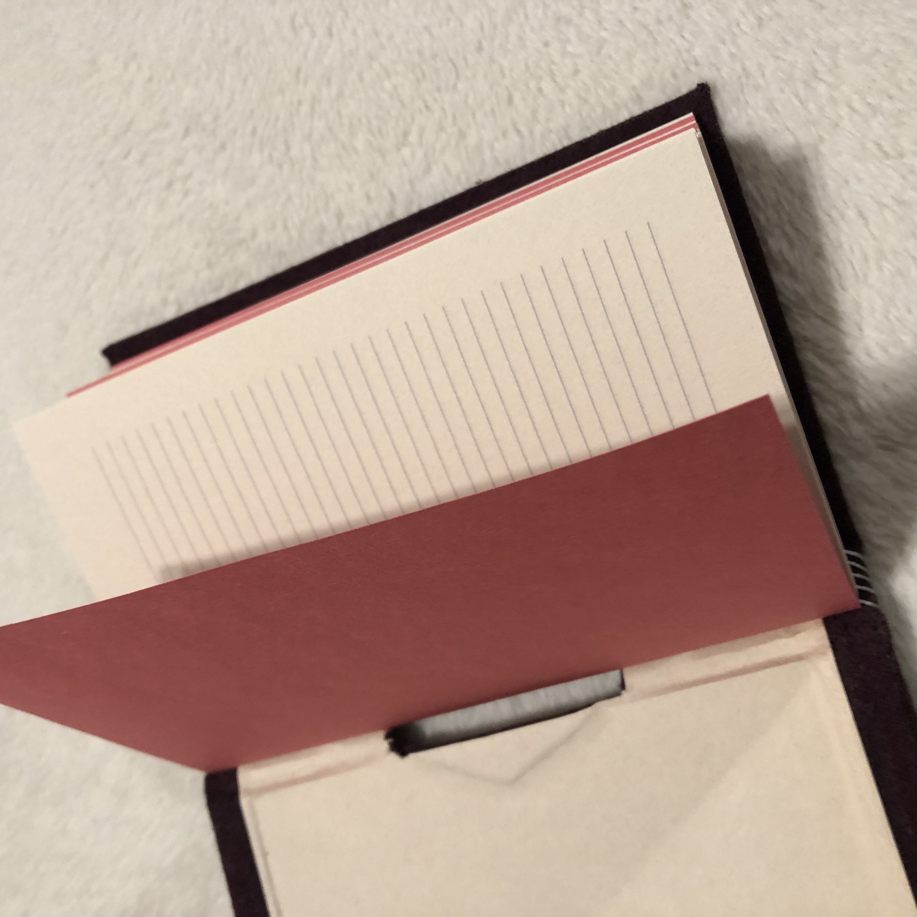 Red Wool Notebook - open