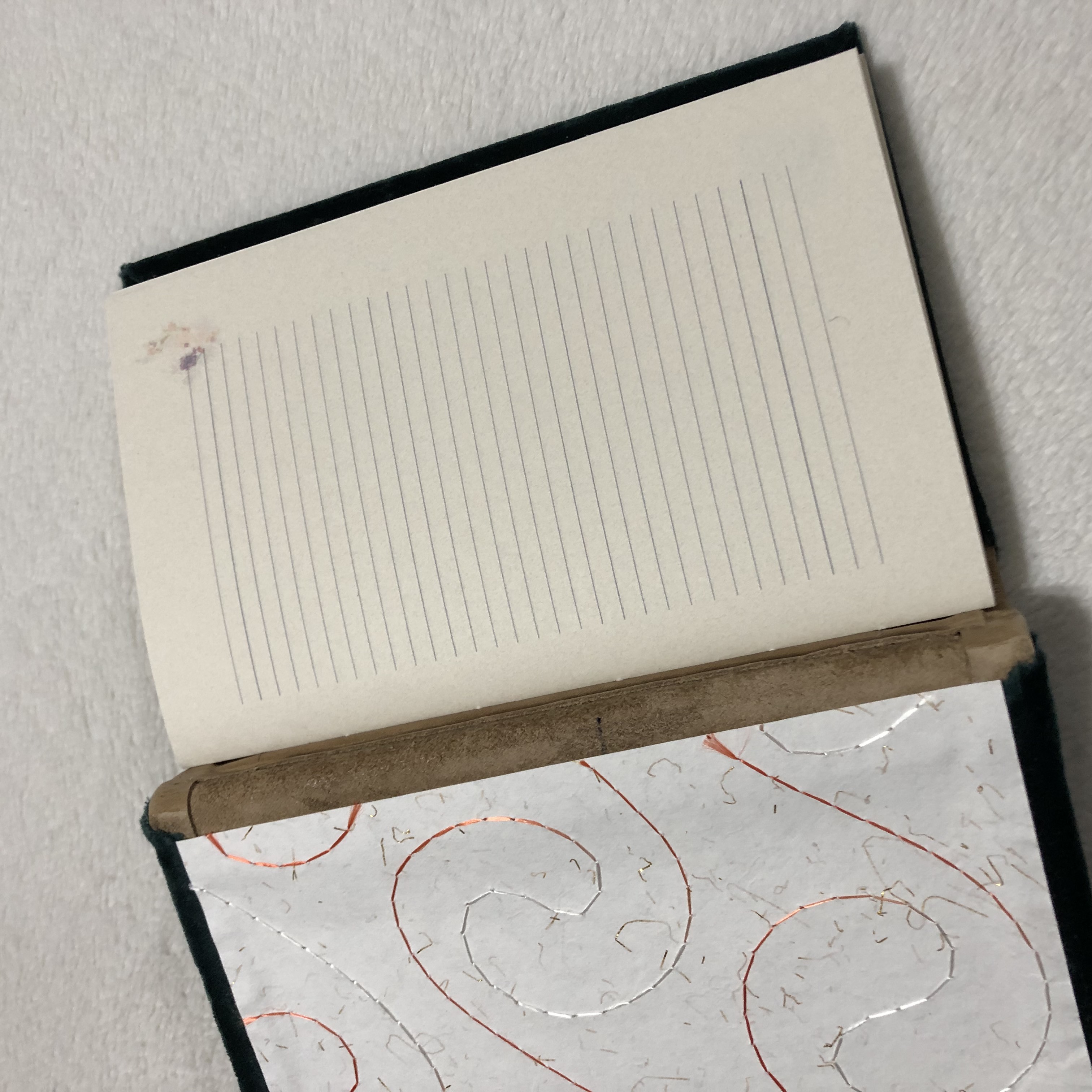 Velvet & Leather Notebook - open